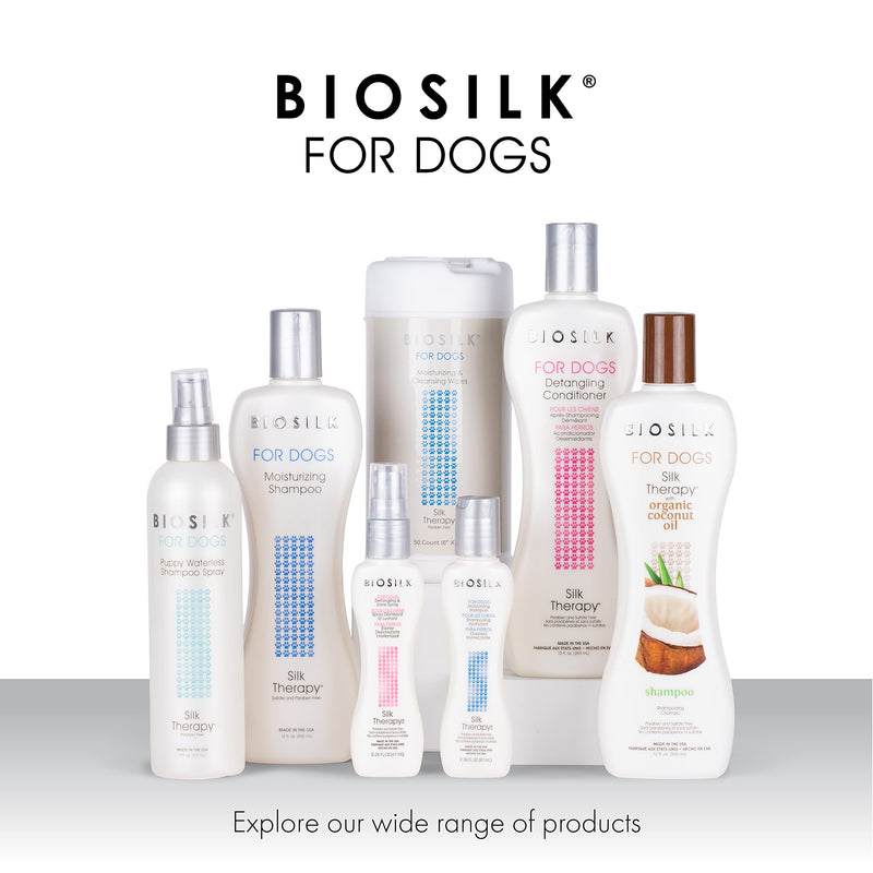 BioSilk Silk Therapy Whitening Dog Shampoo for Dogs - Pet Safe Grooming and Brightening Shampoo for a Bright White Coat - Dog Wash Enhances Shine and Softness, 12 Fl Oz 12 Fl Oz (Pack of 1)