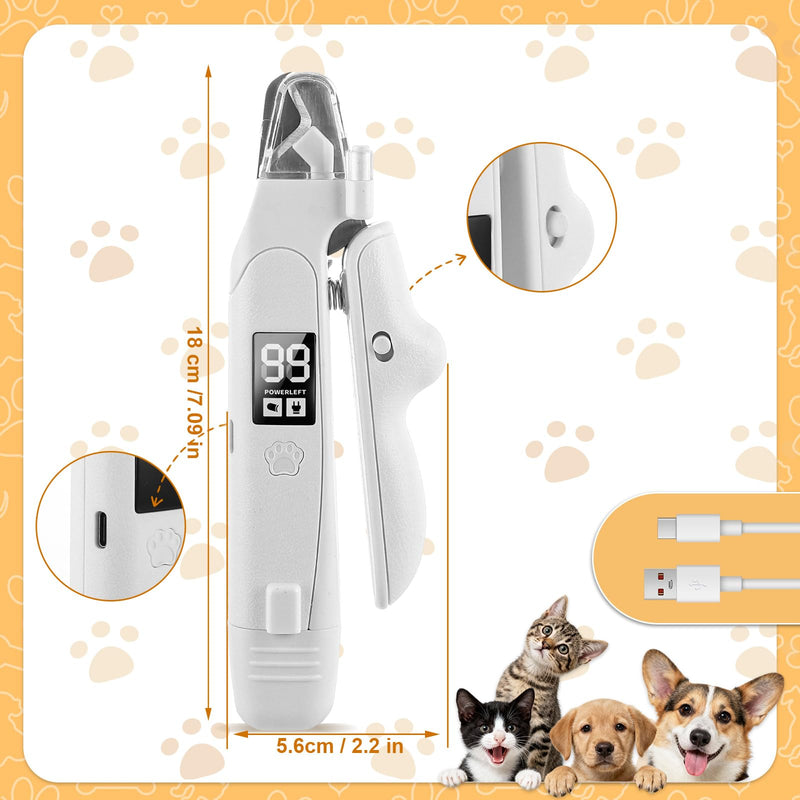 2-in-1 Dog Nail Grinder & Clipper - Low Noise (<40dB) Grinder for Dogs & Cats, Dual LED Lights, USB-C Fast Charging, Nail Catcher Included - Safe for Small, Medium & Large Pets - PawsPlanet Australia
