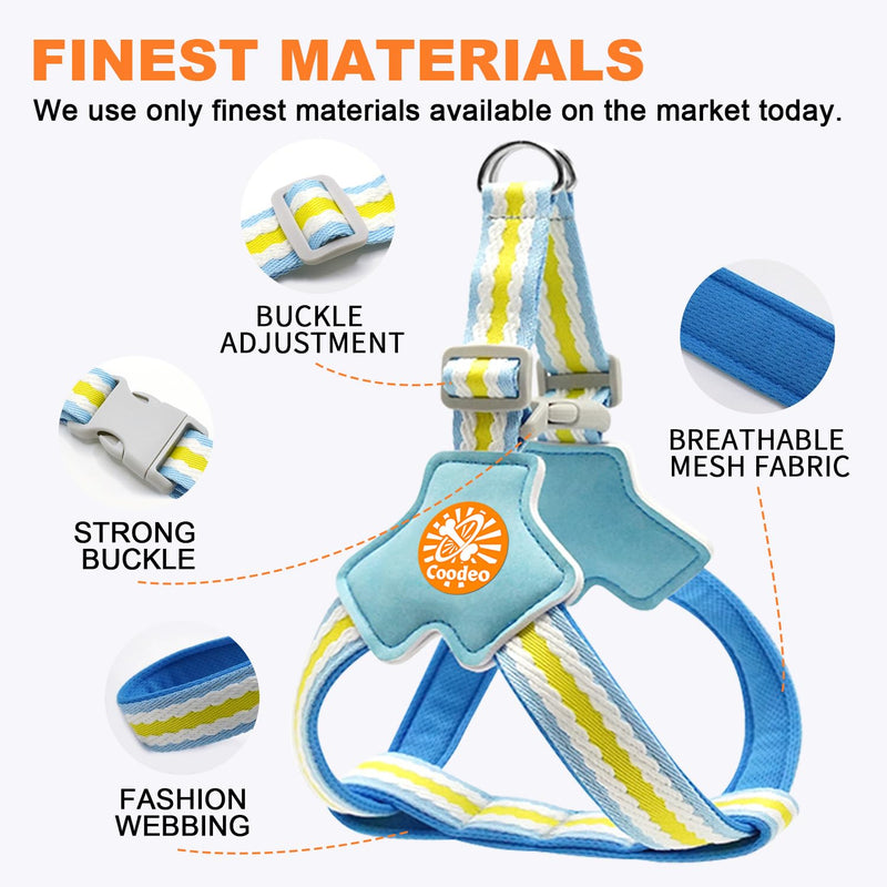 COODEO Anti-Pull Dog Harness with Reflective Strips & Breathable Padding & Anti-Escape Design, Quick Adjustable Dogs Training & Walking (Blue, S) Blue - PawsPlanet Australia