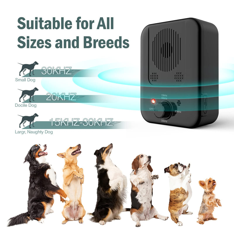 Dog Barking Control Devices,3 Frequency Sonic Bark Deterrents,Rechargeable Anti Barking Device 30Ft Dog Barking Deterrent Ultrasonic Dog Barking Deterrent Stop Bark Box,Gentle Dog Indoor Outdoor Black#Fr3