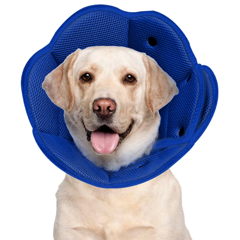 Yagamii Soft Dog Cone for Dogs After Surgery, Comfort Dog Cones for Large Medium Small Dogs, Adjustable Dog Recovery Collars & Cones, Elizabethan Collar Alternative to Stop Licking Wounds,Blue,XL XL(Neck Girth:16.54"-21.65") Blue