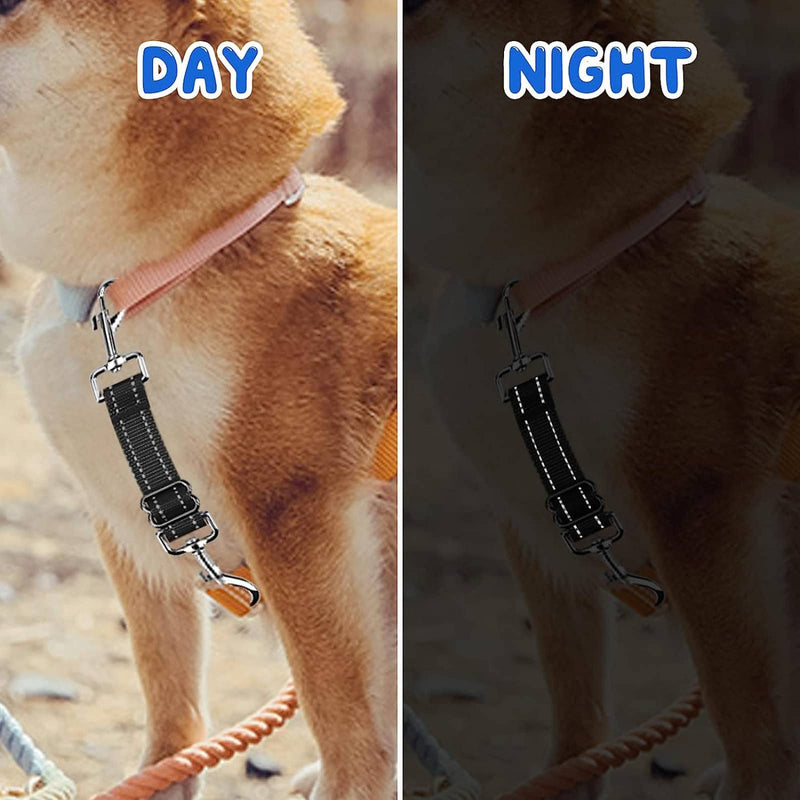 Prong Collar Safety Clip,Dog Safety Clip Dog Harness Connector, Adjustable Reflective Nylon Backup LeashClip Harness Leash Connector Backup Clasp (Thickening Purple)