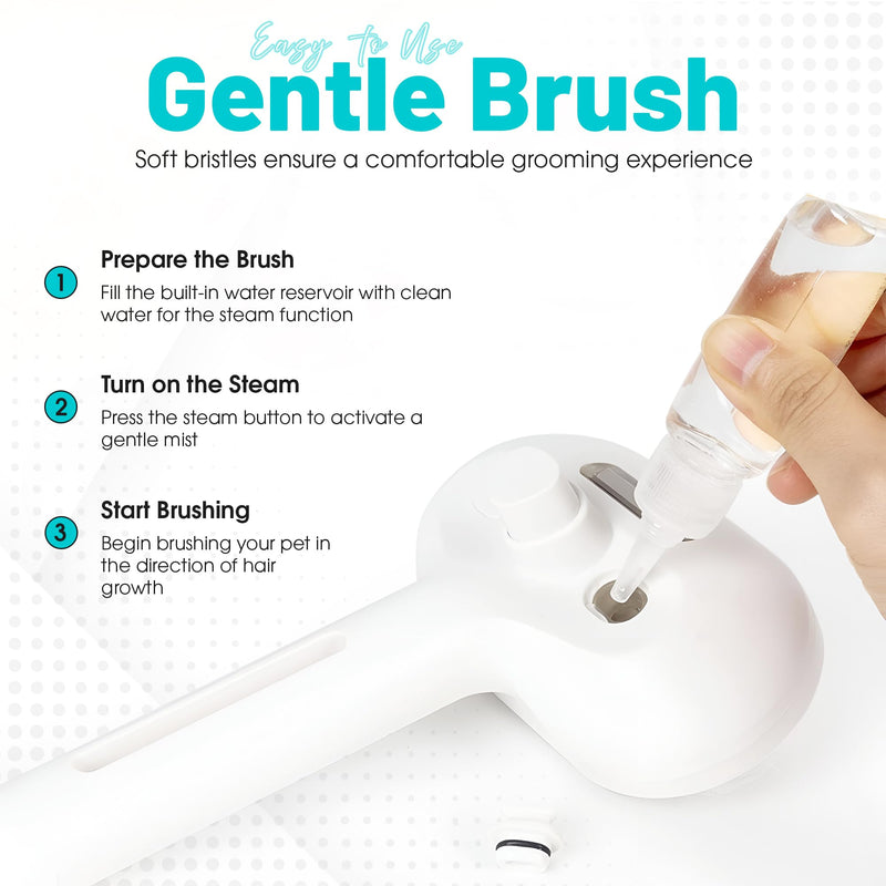 Pet Hair Removal Steam Brush with Enhanced Spray.Rechargeable Pet Steam Brush for Dog & Cat – 3-in-1 Spray Hair Removal Comb – Steam for Shedding & Grooming Includes With Bath Brush - PawsPlanet Australia