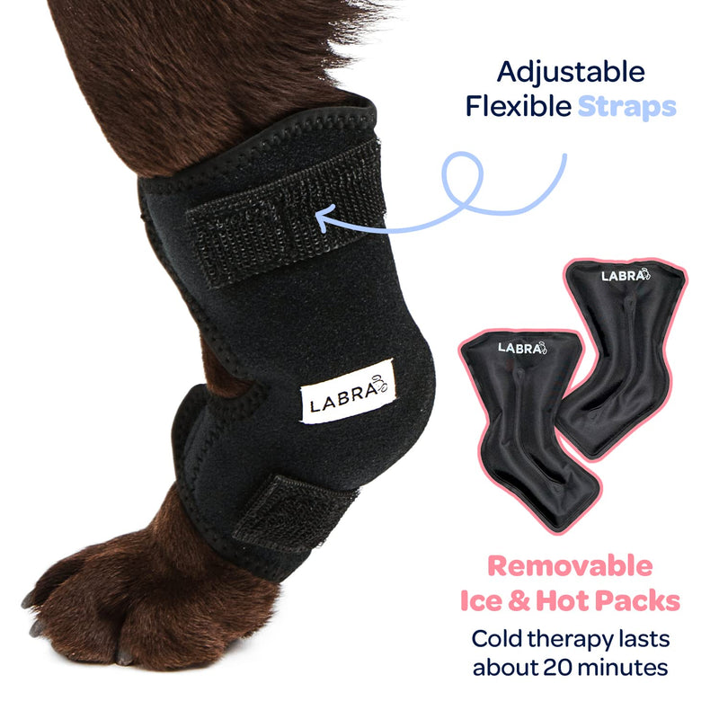 Labra Dog Canine K9 Ice Heat Cold Hot Pack Therapy Compression Leg Wrap - Pain Relief Arthritis Brace for Sprained, Injured Joints, Vet Approved - Large - PawsPlanet Australia