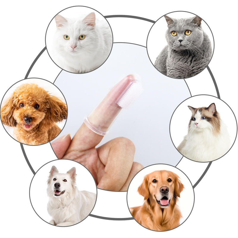 12 Pieces Pet Finger Toothbrush, Soft Silicone, Non-Toxic, Reusable, Clear, Manual, Dog Cat Dental Brushes Kit for Dogs Cats Pets Dental Care