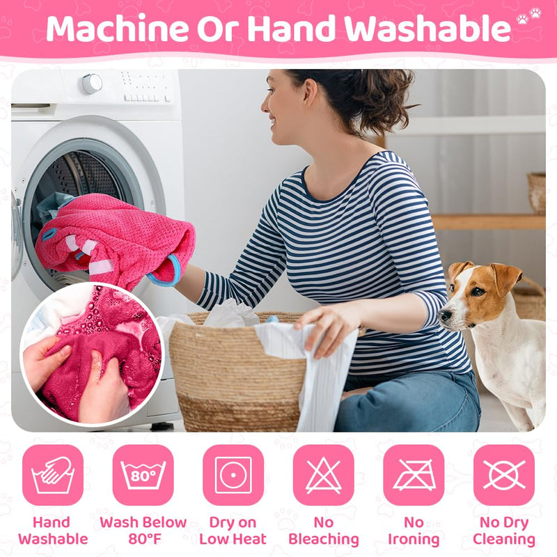 Dog Bathrobe Towel - Super Absorbent Dog Drying Coat, Warming Bath Robes for After Bath Shower Swim Walk for Small Medium Large Dogs Cats Pet XXL Fuchsia - PawsPlanet Australia