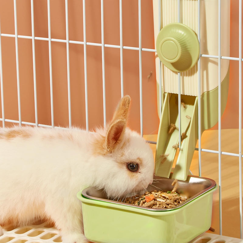 Pet Hanging Bowl for Crates, 2 in 1 Small Dog Bowl Puppy Bowl Removable Stainless Rabbit Bowl Cat Feeder Food Water Bowls for Puppy Cat Bird Rabbit Hamster Guinea Pig Ferret Small Animals Green - PawsPlanet Australia