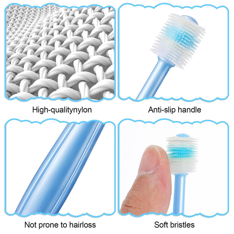 2Pcs Small Dog Cat Toothbrush, 360 Degree Pet Toothbrush Soft Silicone Deep Clean Pet Teeth Tooth Brush Cleaning Kit Independent Packaging