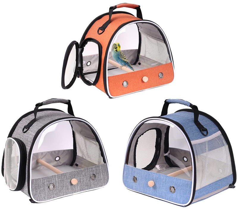 Small Bird Travel Carrier, Portable Bird Travel Carrier for Parakeet, Parrot, Budgie, Guinea Pig, Bearded Dragon Reptile Carrier for Hiking Vet Visit Bicycle Ride (Blue) Blue Clear Window - PawsPlanet Australia