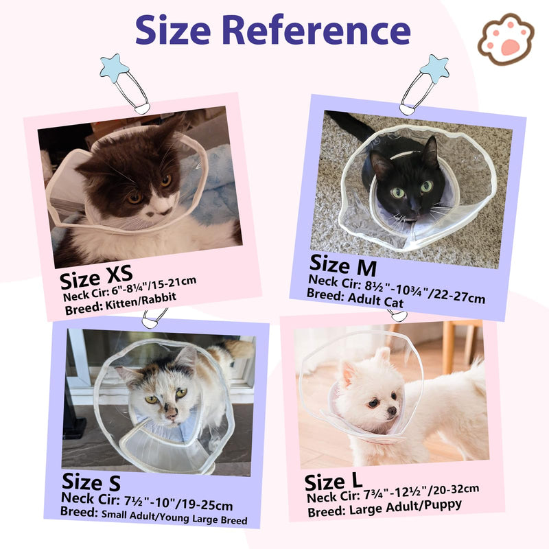 LUCKYPAW Cat Cone Collar Soft, Cone for Cats to Stop Licking and Scratching, Cat Cone Alternative After Surgery for Kittens, Pet Cone for Cats with Drawstrings, No Block Sight Cat Recovery Cone L(Neck:9¾"-12¼") Apricot