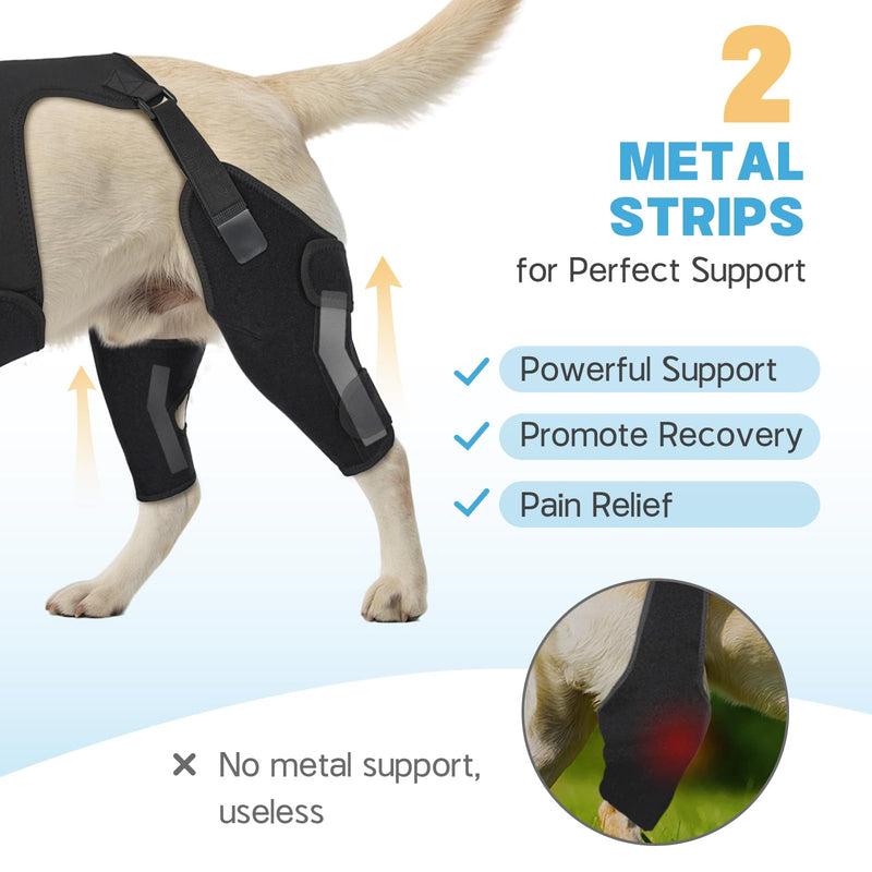 Dog Knee Braces for Back Leg, Adjustable Leg Brace with 2 Stabilizers, Hip Support to Reduces Pain, Ligament Injuries, ACL CCL & Luxating Patella for Small Medium Large Dogs, L-S