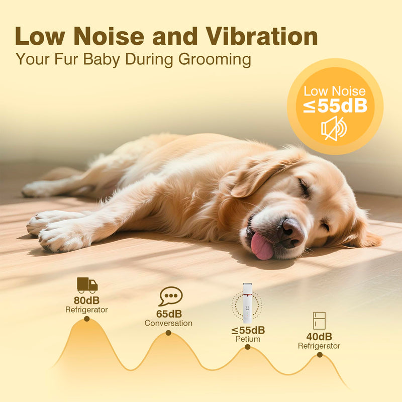 2025 New Petium 4-in-1 Dog Grooming Clippers Kit-Quiet Dog Nail Grinder & Paw Trimmer,Low Noise Cordless Pet Shaver for Small Dogs & Cats,USB-Rechargeable, 6 Guide Combs - PawsPlanet Australia