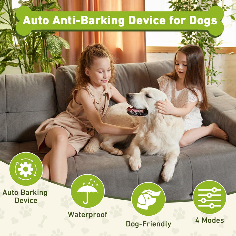 Dog Barking Deterrent Devices, Anti Barking Device, Ultrasonic Dog Barking Control Devices, Anti Barking Device Indoor Outdoor with 4 Modes Up to 50 Ft, Dog Barking Silencer