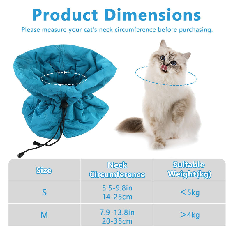 Hopton Cat Collar, Adjustable Cat Collar, Soft Cat Collar, Collar for Cats Dogs After Surgery and Lick Protection from Wounds (Blue, S (14-25 cm) blue S(14-25CM)