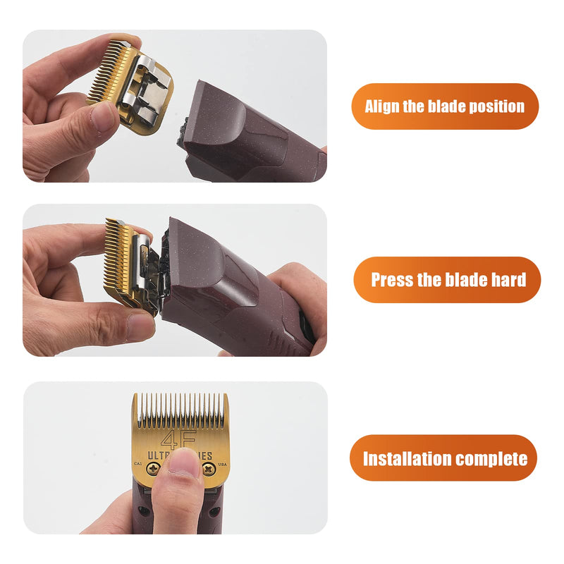5F/4F/30/10 Detachable Pet Dog Grooming Clipper Carbon Steel Sharp,Compatible with Andis,Oster A5,Wahl KM Series Clippers,Cut Lengt 3/8"(9.5mm) 1/8"(3.2mm) 1/16"(1.5mm) 1/50" (0.5mm) 4 Pack - PawsPlanet Australia