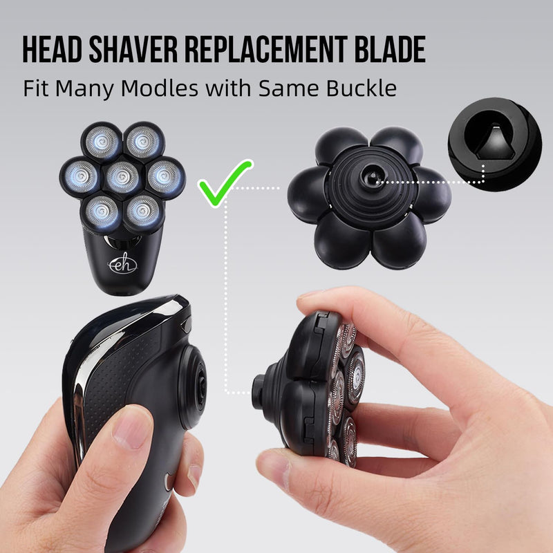 Bald Head Shaver Replacement Blades for Head Shaver, Premium 7 Blades Shaver Replacement Heads for Universal Head Shavers and Freedom Bald Men Grooming, 3 Cleaning Brush, 3 Pack - PawsPlanet Australia
