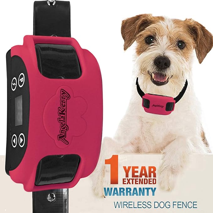 AngelaKerry Wireless Dog Fence System with GPS, Outdoor Pet Containment System Rechargeable Waterproof Collar 850YD Remote for 15lbs-120lbs Dogs (1pc GPS Receiver by 1 Dog, Black) - PawsPlanet Australia