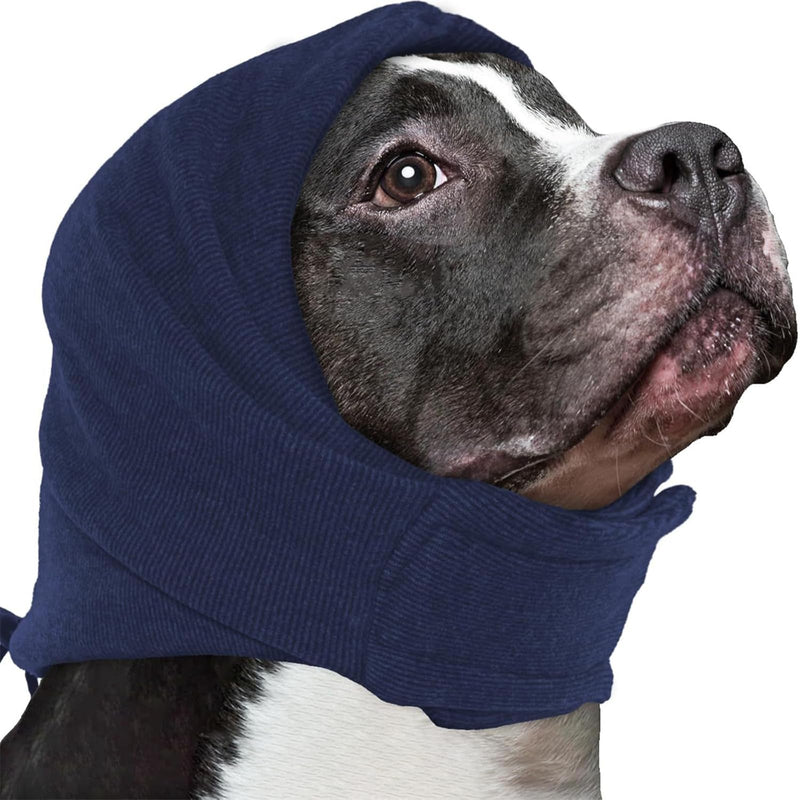Dog Ear Cover,Dog Snood Ear Muffs Noise Protection,Ear Wraps Protectors Headband for Anxiety Relief,Calming Hoodie for Pet Neck and Ears Warmer,Soothing Head Cover Blue M