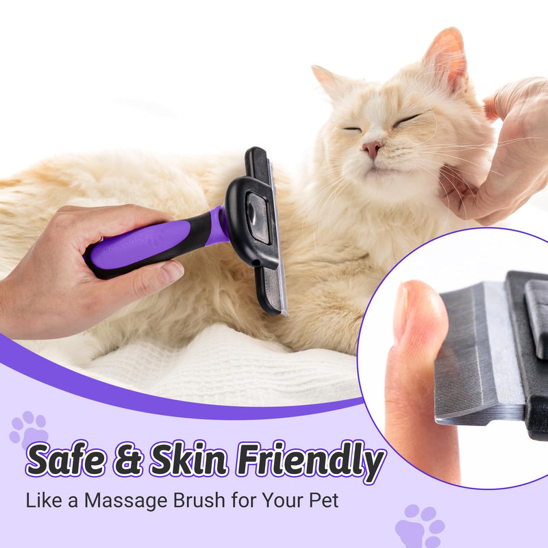 MIU COLOR Long Hair Pet Grooming Brush, Deshedding Tool for Medium and Large Dogs & Cats, Effectively Reduces Shedding by up to 95% for Pet Hair, Purple - PawsPlanet Australia