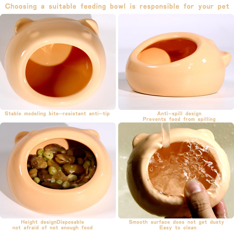 Ceramic Small Pet Hamster Food Bowl Guinea Pig Food Bowl Hamster Water Bowl Ferret Chinchillas Squirrels Hedgehog Accessories Reptiles Hamster Accessories for Cages（Orange） Orange - PawsPlanet Australia