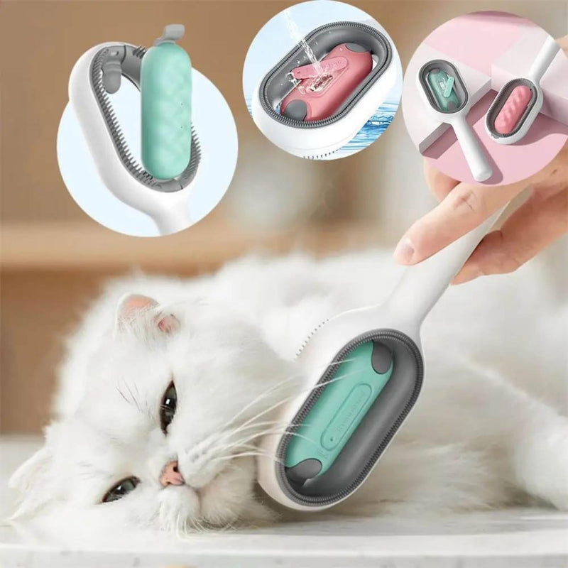 Cat Hair Brush With Water Infused 4 in 1, Pet Grooming Self Cleaning Sticky Brush for Cats, Reusable Cat and Dog Hair Remover with Unique Water Tank Design suitble for every pet hair (blue) blue - PawsPlanet Australia