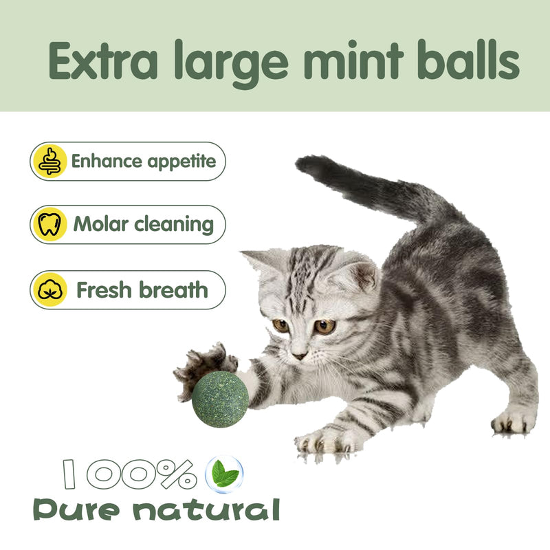 6PCS Catnip Balls Catnip Toys Indoor Cat Interactive Toys Kitten Big Cat Biting Ball Licking Toys Natural Catnip Balls for All Breeds of Cats Toys for Chewing and Cleaning Teeth, greens