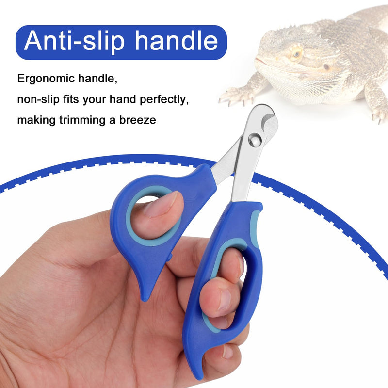 BOXOB Bearded Dragon Nail Clippers, Stainless Steel Pet Animal Lizard Cat Dog Toe Nail Scissors Trimmer Professional Reptile Grooming Tool with Precise Angled Edge for Small Reptiles Turtle Chameleon - PawsPlanet Australia