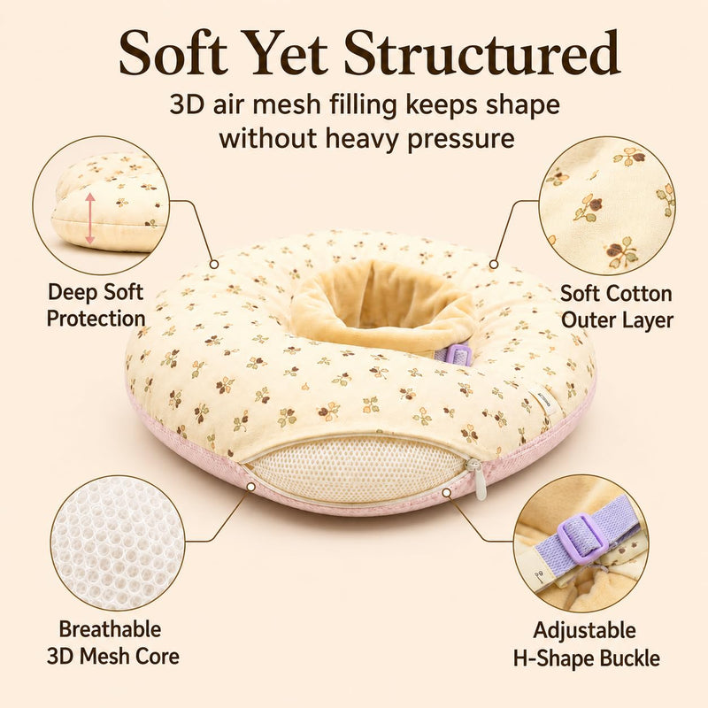 Deep Soft Recovery Collar for Dogs & Cats, Cotton Alternative to E-Collar, Adjustable Lightweight Pet Cone, Anti-Lick for Surgery & Wounds, Large (Neck 13"-16"), Flower