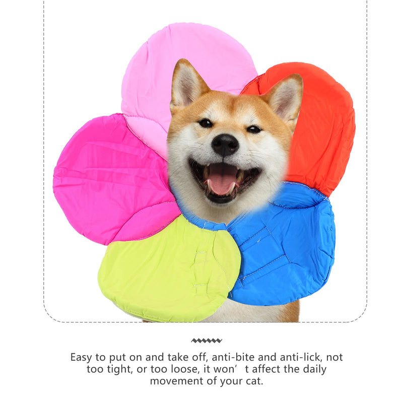 Flower-shaped cat recovery collar made of breathable polyester and skin-friendly fabric for wound healing after sterilization and cosmetic surgery