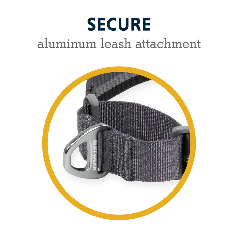 Ruffwear, Web Reaction Dog Collar, Escape-Proof Security Buckle, Adjustable Anti-Slip Martingale Collar with Durable Nylon Tubelok Webbing & Silent ID Attachment, Basalt Gray, 11"-14" 11"-14" - PawsPlanet Australia