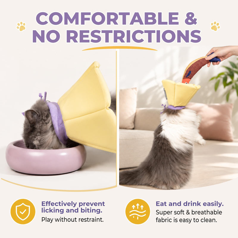 Cat Cone Collar Soft - Adjustable Recovery Collar for Cats & Small Dogs,Cute Waterproof E-Colar to Stop Licking & Scratching After Surgery Elizabethan Neck Cone(Green, XL) Green XL(Neck:7"-15")