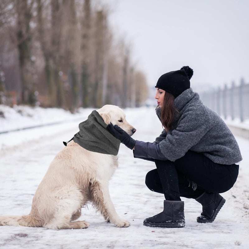 2 PCS Dog Snood Ear Protectors, Dog Firework Ear Muffs Adjustable Windproof Warmer for Pet Bathing Grooming Calming Anxiety Relief Reducing Noise L
