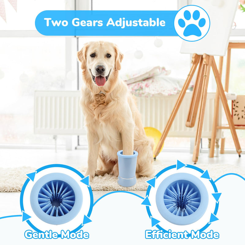 Dog Cleaner, Electric Portable Dog Washer with 2 Speeds, Rechargeable Silicone Pet Cleaning Cup for Small Medium Large Dogs, Automatic Muddy Paws Cleaner & Grooming Tool - PawsPlanet Australia