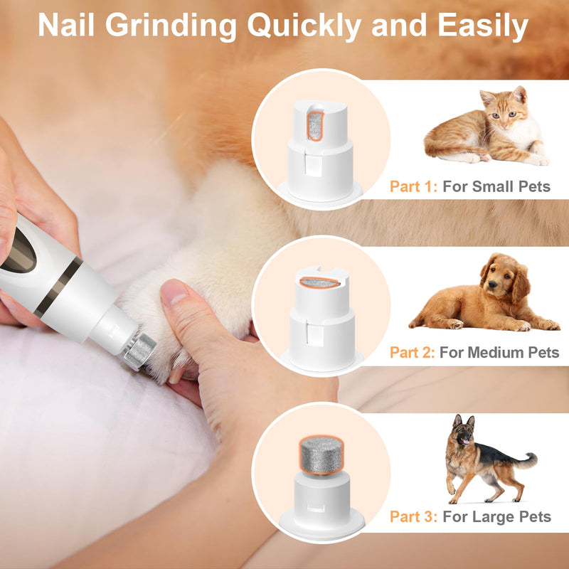 Dog Grooming Kit, Dog Clippers for Grooming Paw Trimmer Nail Grinder, Low Noise Rechargeable Cordless, Pet Shaver with Stainless Steel Blade for Pets Cats Animals - PawsPlanet Australia