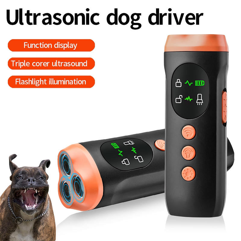 Dog Bark Deterrent Device,3X Ultrasonic Anti Bark Tool for Dogs,Rechargeable 6 Modes Stop Bark Behavior Correct Device,50FT Range Safe Humane Training with Flashlight,for Indoor&Outdoor Bark Silencer - PawsPlanet Australia