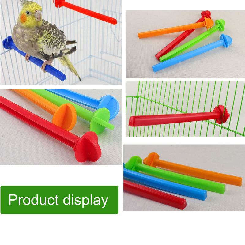 4 Pack Perch Cage Clip On Plastic Parrot Stand for Parakeet Manor Travel Wire Cages Finch Canary Budgie Parrotlets Cockatiels Conure Lovebird Small Birds - PawsPlanet Australia