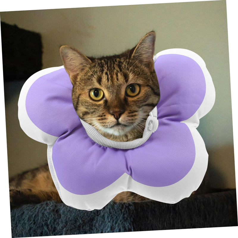 Waterproof Lightweight Cat and Dog Neck Collar with Sunflower Design Adjustable Protective Collar for Recovery Licking Neck Brace for Small Pets