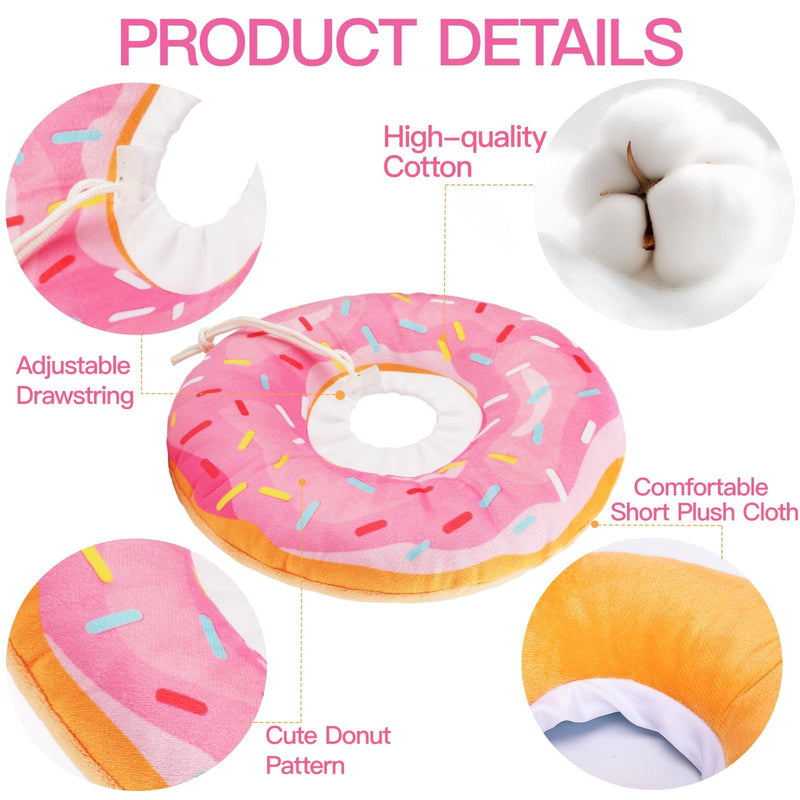Cat Cone Collar Soft, Adjustable Cat Recovery Collars Spay Cones to Stop Licking, Cute Kittens Donut E Collar After Surgery, Anti-Lick Wound Healing Elizabetan Collars for Kittens (Pink, Small) Pink