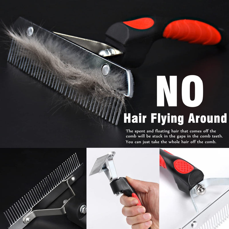 Undercoat Rake for Long-Haired Dogs and Other Shedding Pets - Anti-Slip Handle Grooming Tool for Husky, German Shepherd, Golden Retriever - PawsPlanet Australia