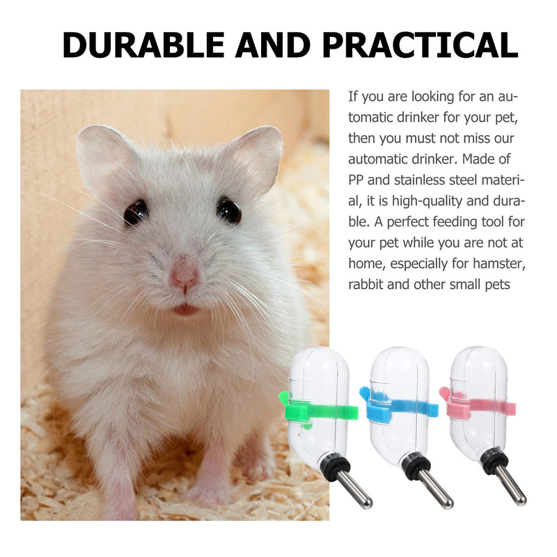 balacoo 3pcs 60ml Water Feeder Bottle Bowl for Pet Dwarf Hamster Mice Gerbil Rat Chinchillas Guinea Pig Squirrel Rabbit Small Animal Water Dispenser Random Color - PawsPlanet Australia