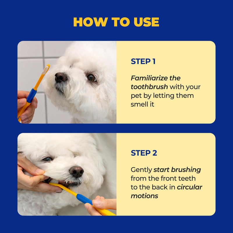 PETHROOM] Dental Micro Fiber Toothbrush for Pet | Small Dogs and Cats Teeth Brushing Cleaning Tooth Care | Soft Bristle Cleaning Toothbrush for Dog Puppy Cat (Extra Small) - PawsPlanet Australia