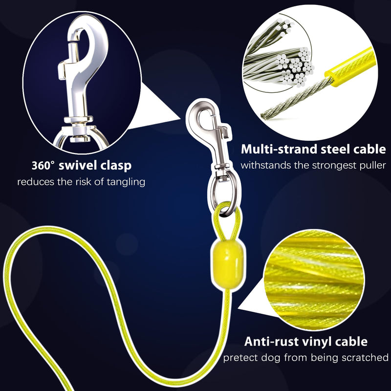 30ft Wall Mount Retractable Dog Tie Out Cable for Small to Large Dogs Between 20-75 lbs, Patented Retractable Dog Lead Great for Yard/Garden - Durable for 70,000 Cycles (Black, 30ft) Black - PawsPlanet Australia