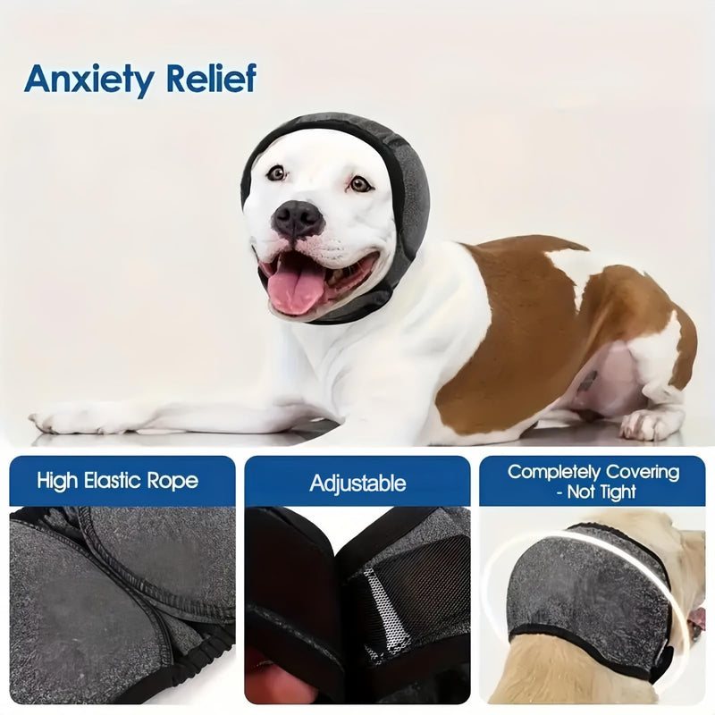 Dog Ear Defenders, Dog Calming & Anxiety Relief Ear Protectors, Waterproof Do/g E/ar Muffs for Anxiety Relief, Adjustable Noise Reducing for Do/gs, Waterproof E/ar Covers for Shower and Swimming(M)