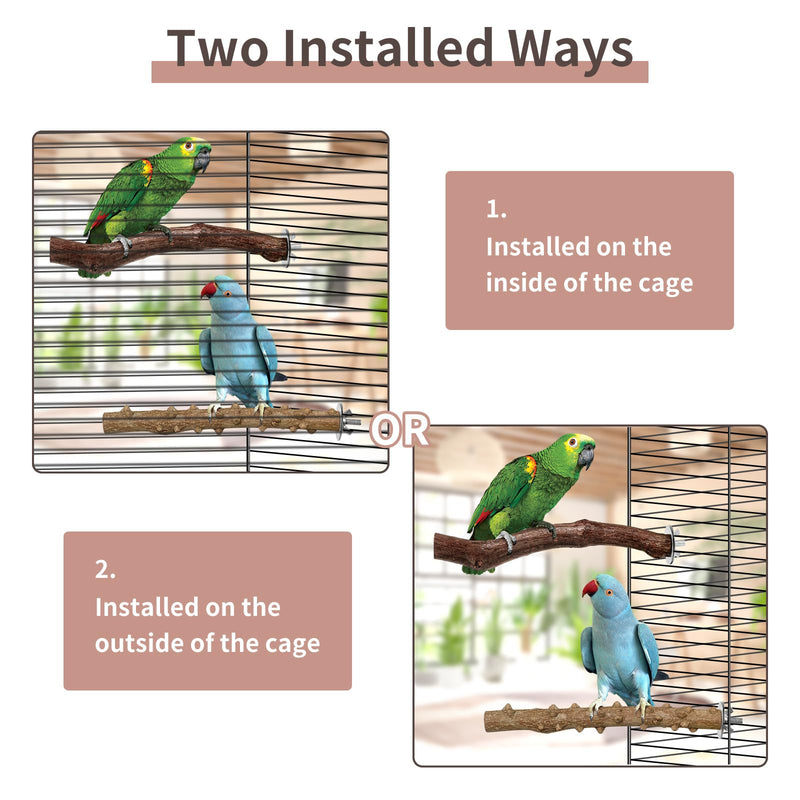 Bird Perches, 5pcs Natural Wood Birds Stand Branch, Bird Perch Chewing Stick Cage Accessories Parrot Climbing Standing Branches Paw Grinding Fork Sets for Cockatiels Ringneck Parrots Pattern-4 - PawsPlanet Australia