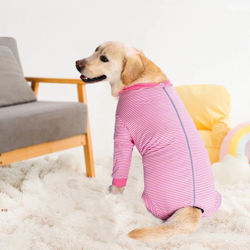 Yeapeeto Dog Onesie Surgery Recovery Suit for Large Medium Bodysuit Dogs Pajamas PJS Full Body for Shedding, Prevent Licking, Wound Protection, Cone Alternative (5XL, Pink) 5XL