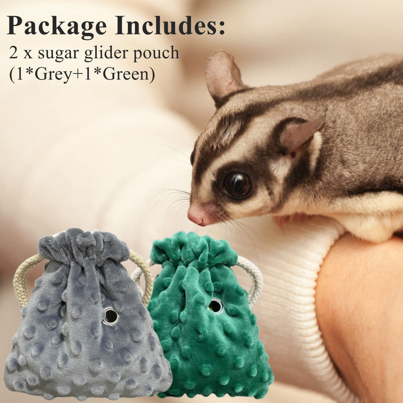2 Pack Sugar Glider Bonding Pouch - Soft Sleeping Pouch with Breathable Vent & Drawstring Portable Travel Bag Small Animal Carrier for Sugar Glider Squirrel Hamster Rats Hedgehog Bird Parrot (2 Pack) 2 Pack