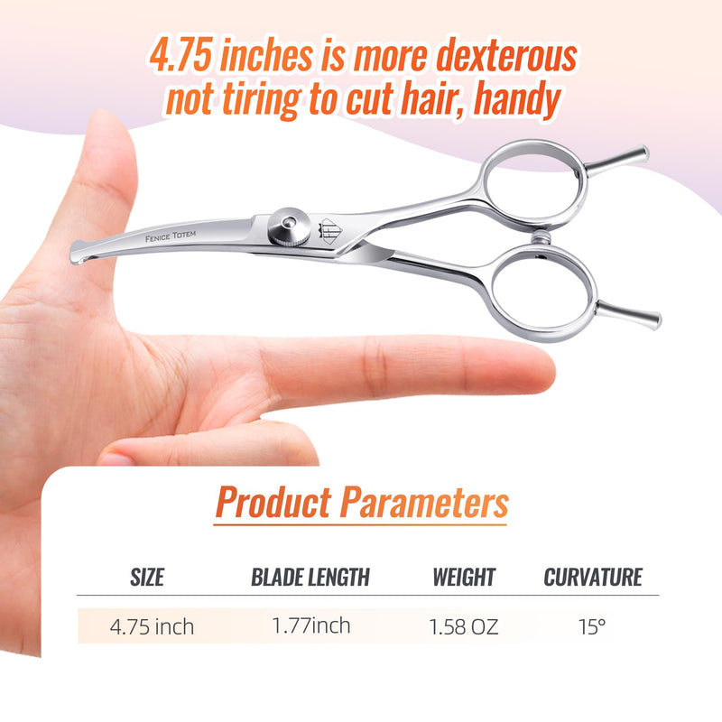 Dog Grooming Scissors: 4.75" Pet Curved Shears Made Of Advanced Stainless Steel Alloy for Trimming Dogs Cats and Other Pets Face and Paws 4.75" - PawsPlanet Australia