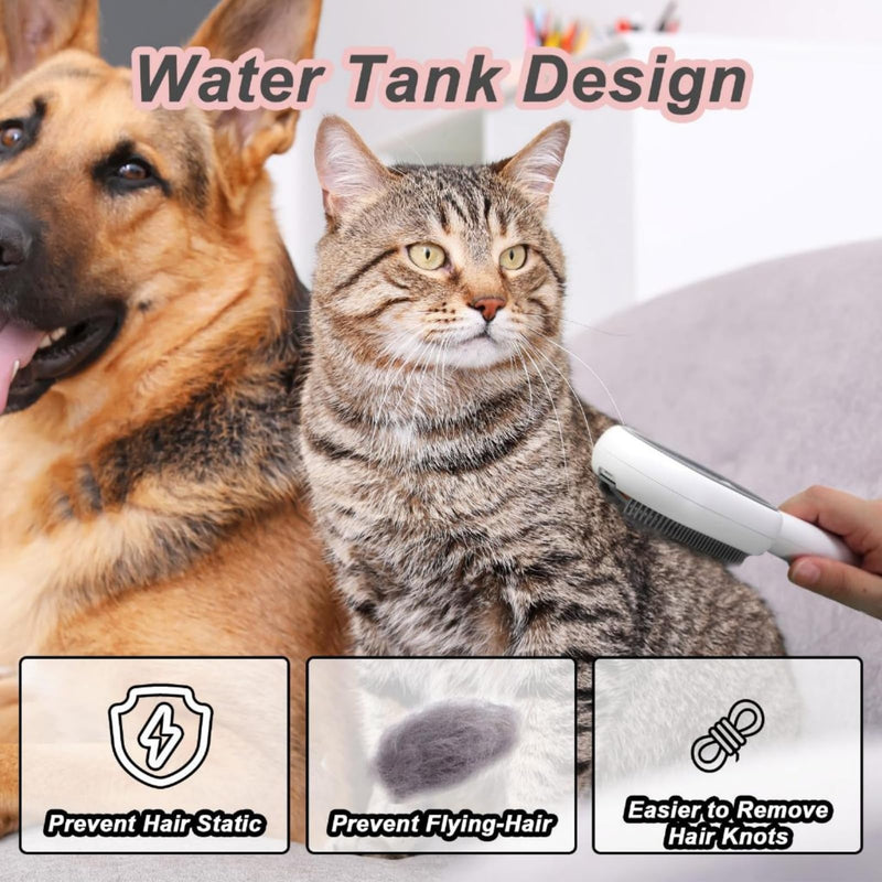 Cat Cleaning Brush,Pet Grooming Cleaning Brush,Self Cleaning Slicker Brushes for Shedding and Removes Loose Undercoat,Pet Hair Removal Comb with Water Tank,Wet Cat Brush - PawsPlanet Australia