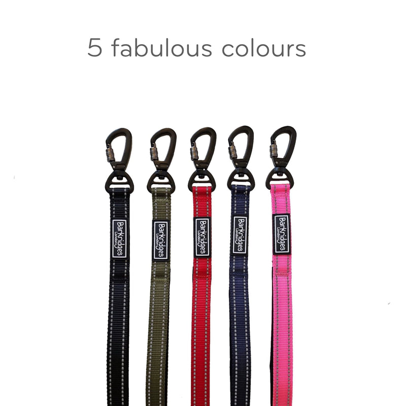 Barkridges® Premium Triple Handle Dog Lead Leash | Traffic Handle | Secured | Locking Clip | Padded Handle | Safety Reflective Strips | Comfortable for Small Medium Large Dogs (Black, 5 ft) Black - PawsPlanet Australia