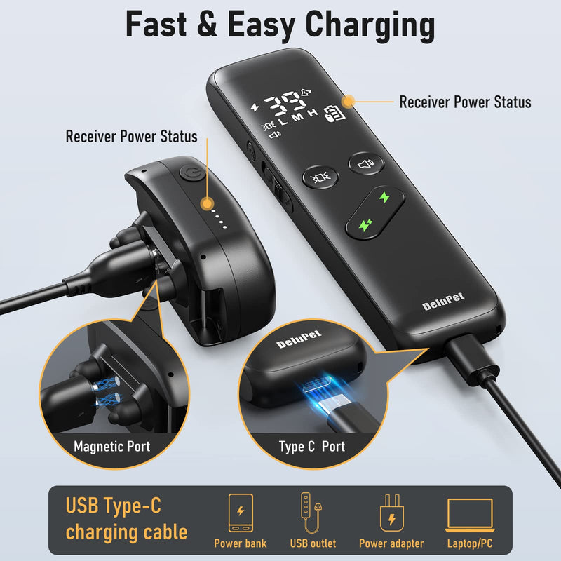 Dog Training Collar - 2 Dogs Shock Collar for Large Dog with Remote 1600ft, 3 Training Modes, Rechargeable IPX7 Waterproof Electric Dog Collar for Small Medium Large Dogs - PawsPlanet Australia